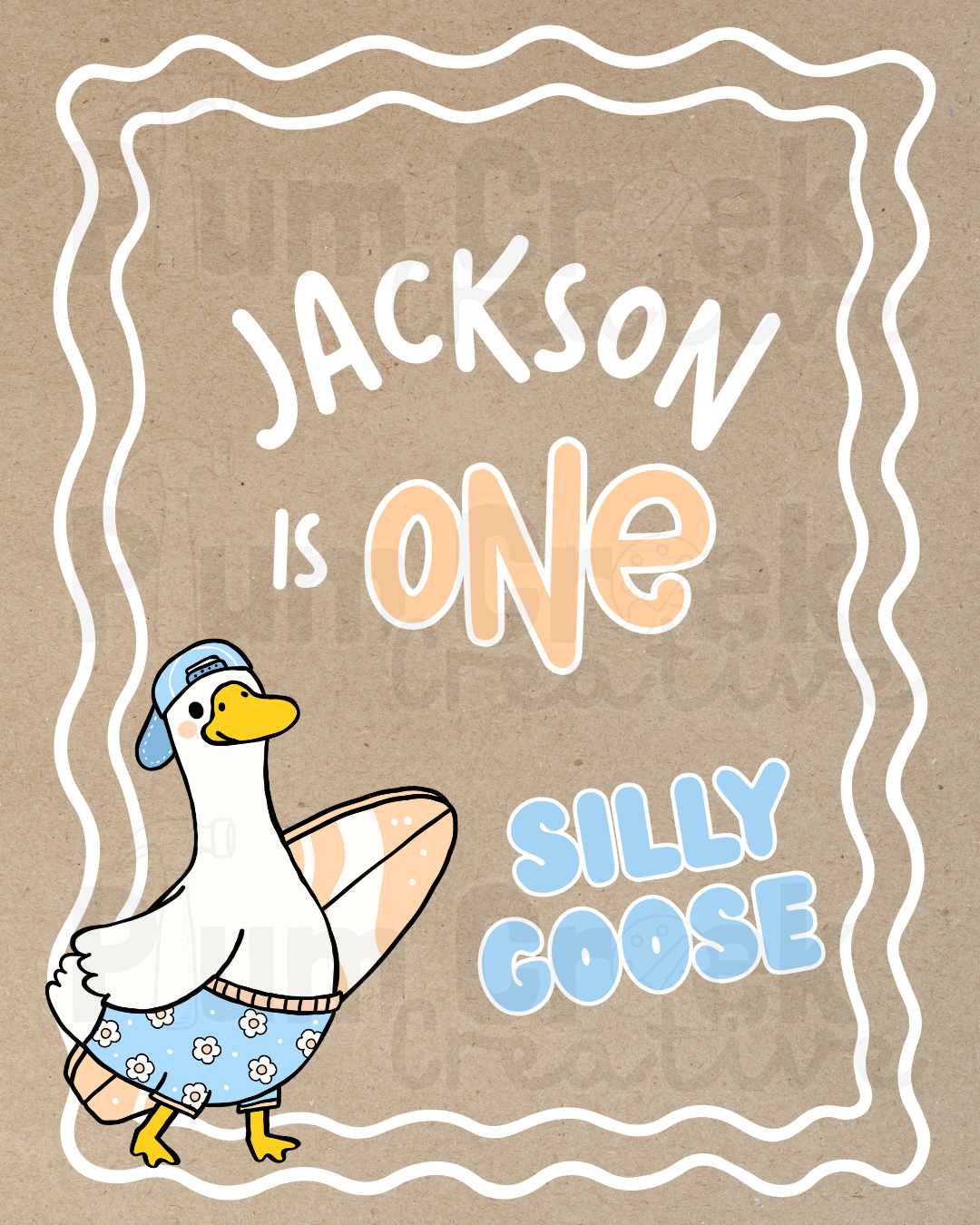 Banner Template | Blue ONE Silly Goose