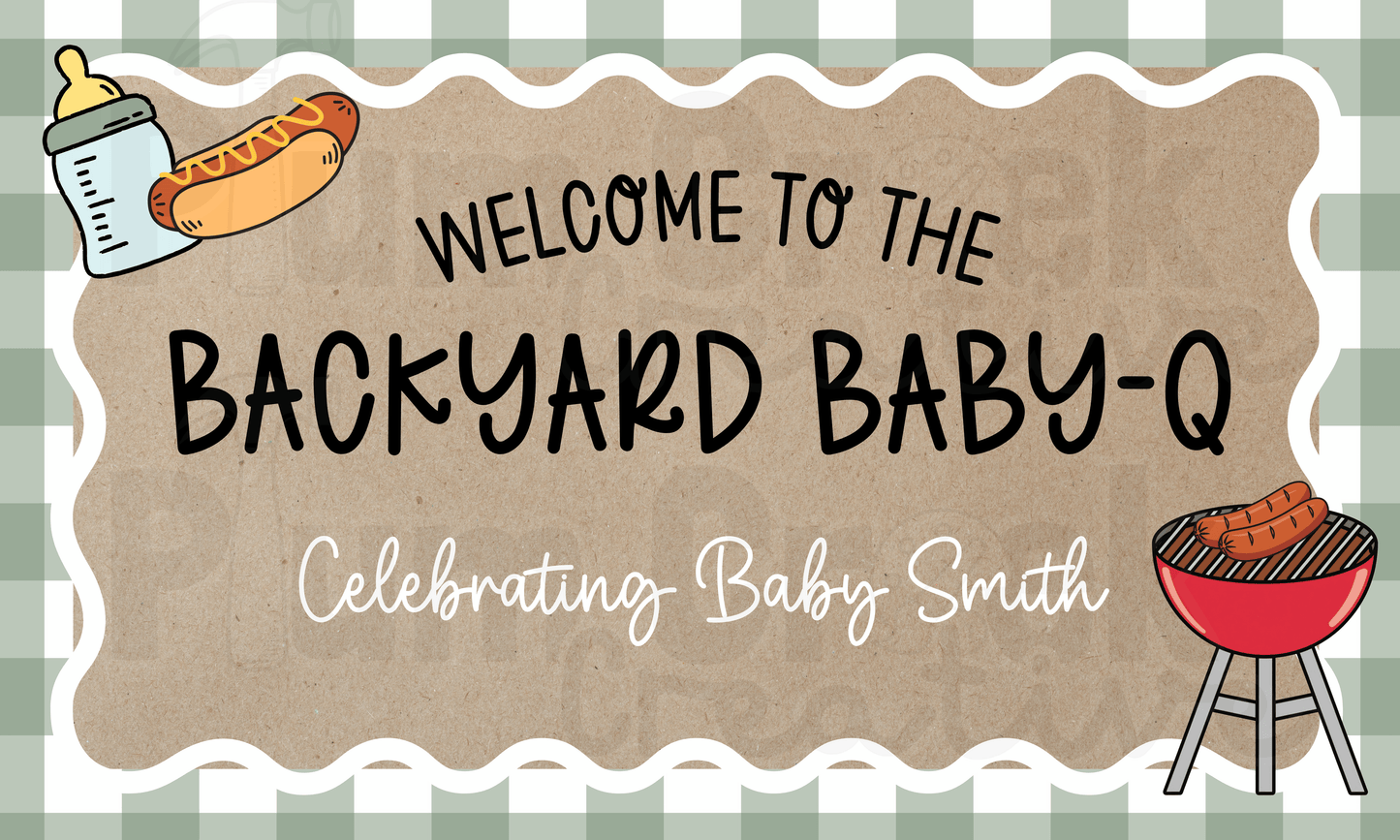 Banner Template | Baby Shower Baby-Q Theme