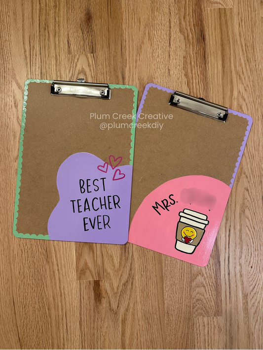 Custom Hand-Painted Teacher Clipboard | Personalized Classroom Gift